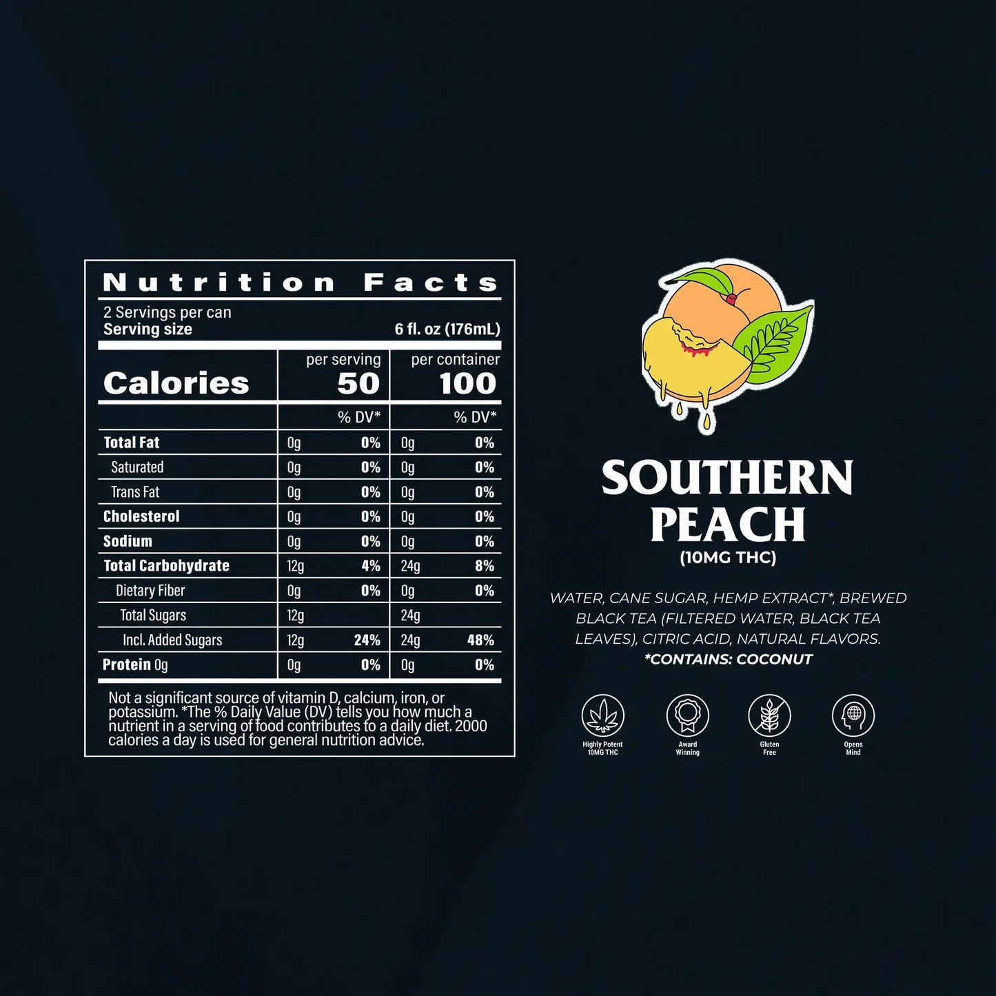 10mg THC Beverage | Southern Peach High Tea